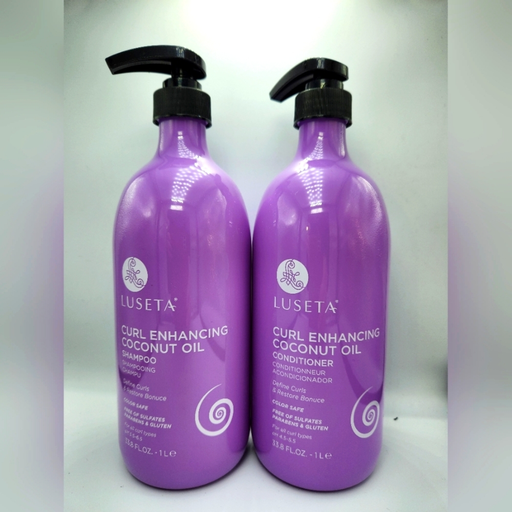 LUSETA Curl Enhancing Coconut Oil Shampoo & Conditioner duo 33.8 fl oz/1L